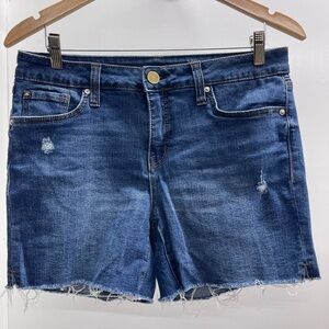 Seven7 Dark Blue Distressed Denim Cutoff Shorts